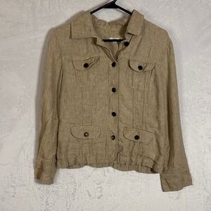 J.Jill Linen Tan Jacket Small